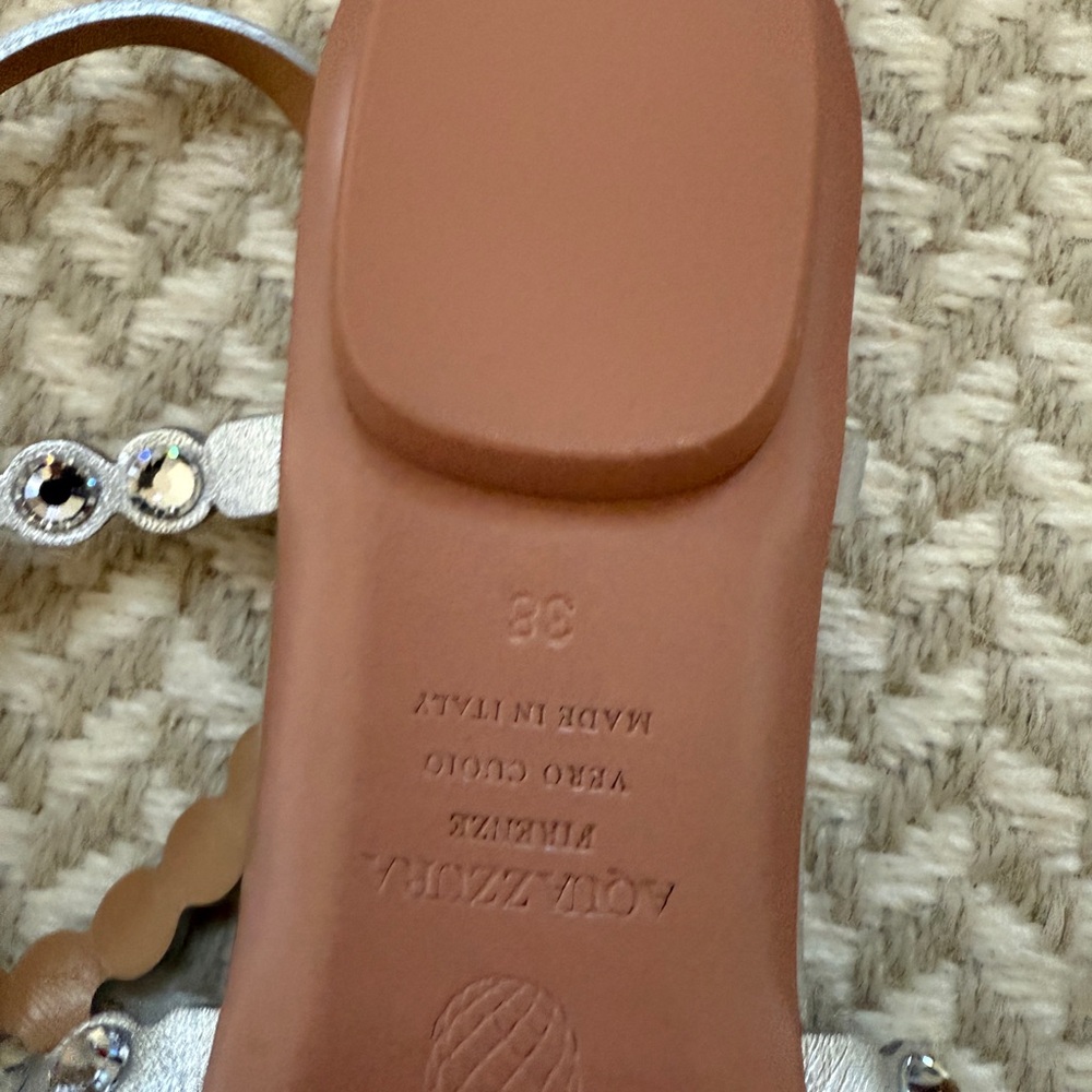 Aquazzura Tequila Silver Embellished Sandals - Picture 6 of 7
